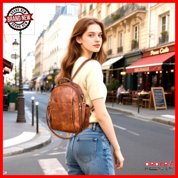 Leather Mini Backpack Purse Convertible Shoulder Bag Roomy Compartments